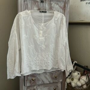 Zara white blouse size xl